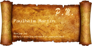 Paulheim Martin névjegykártya